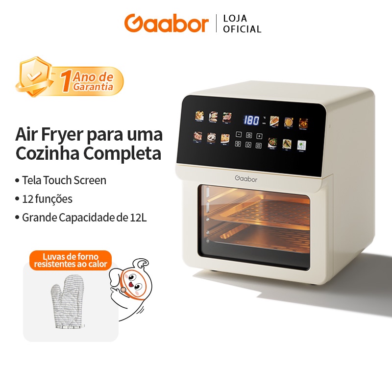 Gaabor Air Fryer Oven Eletrica sem Oleo com 12 Litros de Capacidade Digital touch AF-120T02