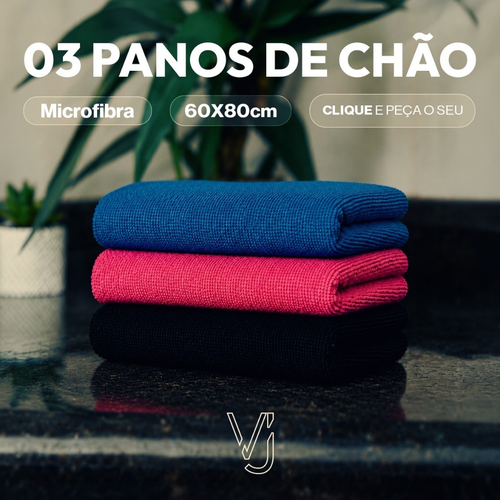 03 Un Pano De Chao Microfibra Gigante 60x80 Multiuso Limpeza Prato Atoalhado Absorvente Toalha