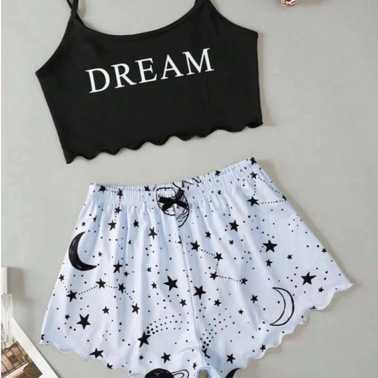 Pijama Feminino Baby Doll Estampa Estampado - Confortável, leve e ideal para Presente