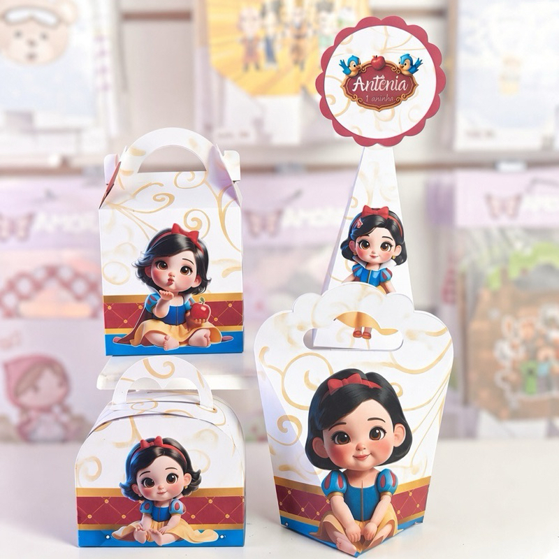 KIT FESTA Branca de neve Baby Personalizado desmontada Lembrancinhas - Caixinha Personalizadas - papelaria