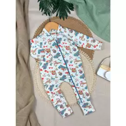 MACACÃO PIJAMA LONGO ZÍPER BEBÊ MENINO MENINA ALGODÃO COTTON PREMIUM INFANTIL