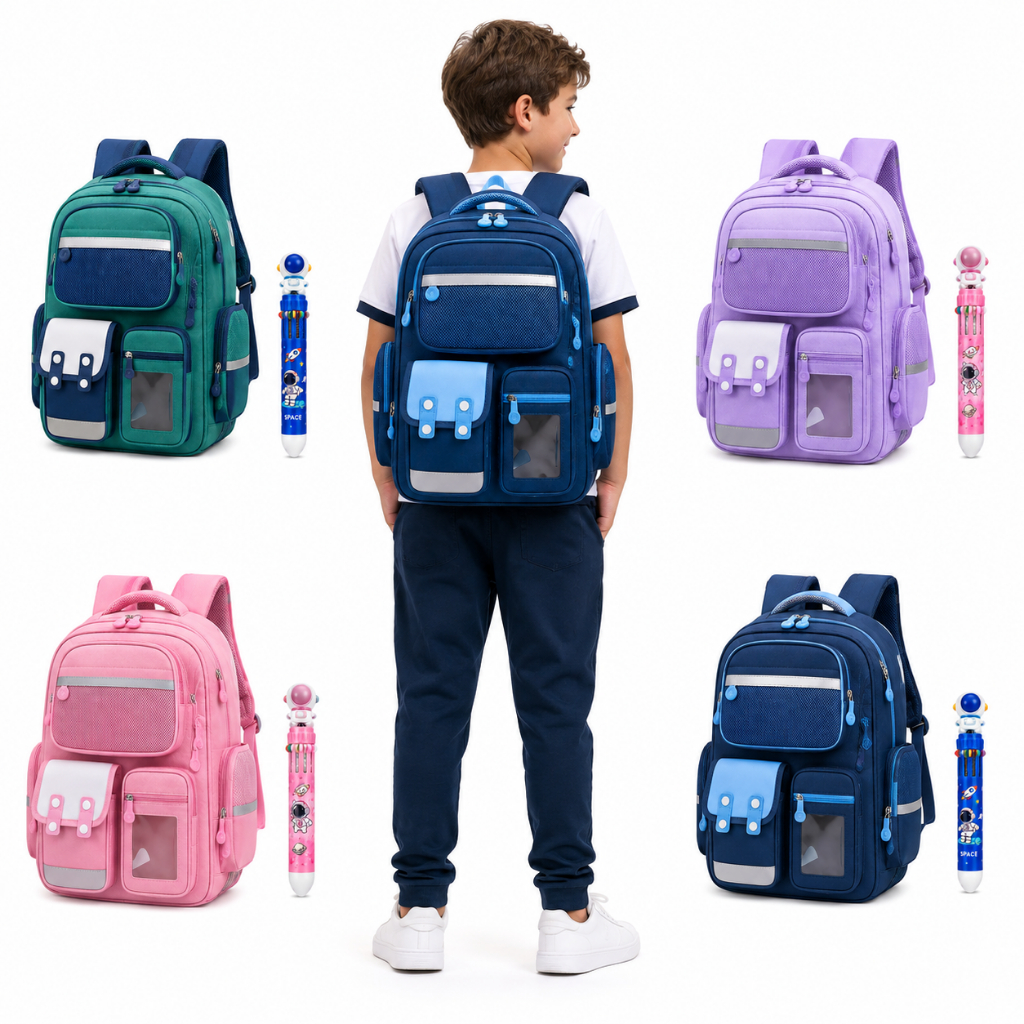 Mochila Escolar Impermeável Para Meninas Meninos Infantil Ortopédica  crianças de 7 a 13 anos