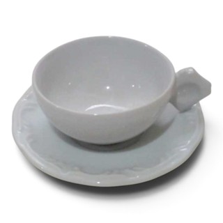 Xícara de Café com Pires Porcelana | Branco Clássico | Relevo Elegante | ColecionávelXicara sem marca Xicara sem marcaXi