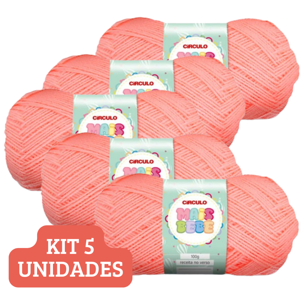 Kit 5 Fio Lã Mais Bebê Círculo 100g