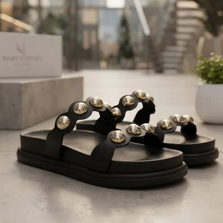 Sandália Feminina Papete Birken Flat com Detalhes sem Salto super Confortável