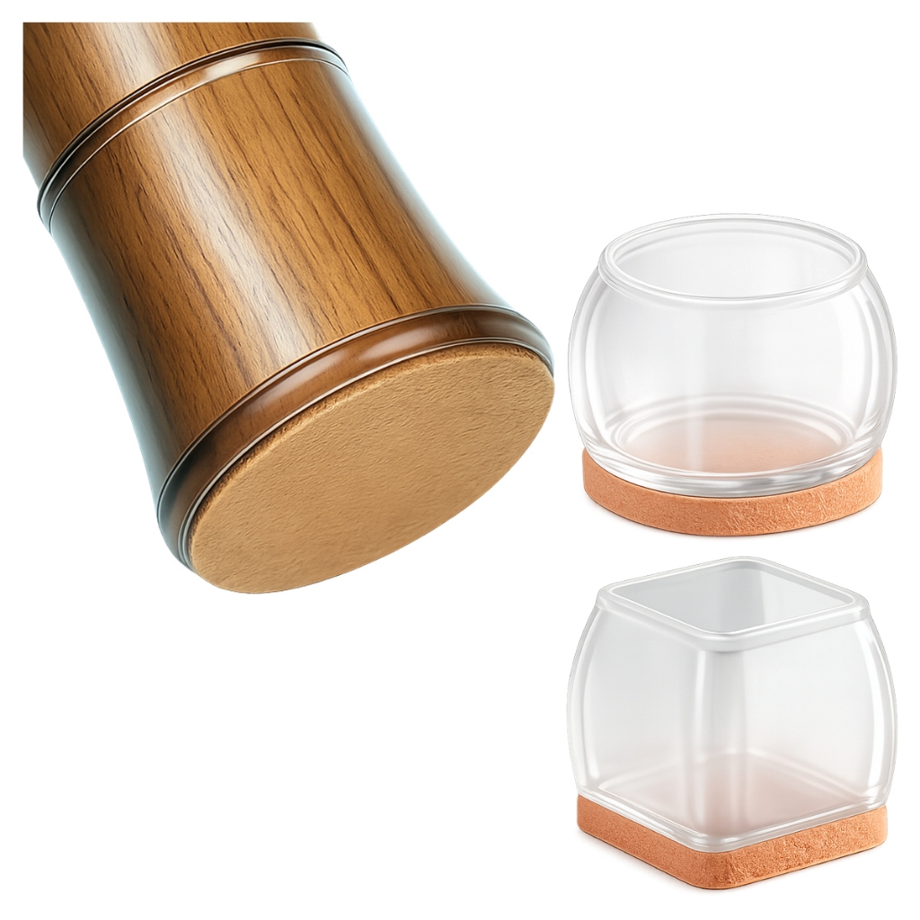 Protetor Pé de Moveis Silicone Com Feltro Antirruído Cadeira Mesa Antirrisco