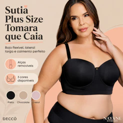 Sutia Tomara Que Caia Plus Size Versatil Ajuste Perfeito Sustentacao E Conforto