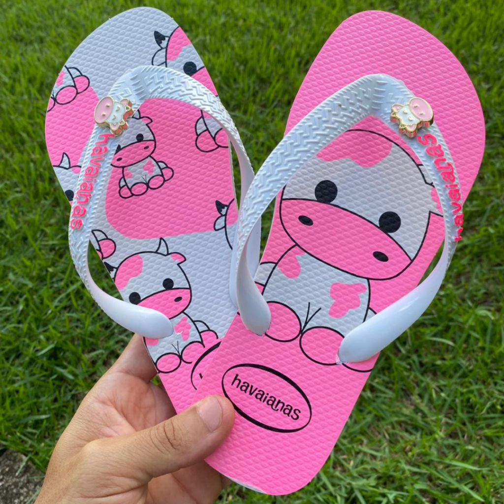 Chinelo Feminino Estampado Antiderrapante em Borracha Tira Leve Macia Confortável Durável 33/34-39/40