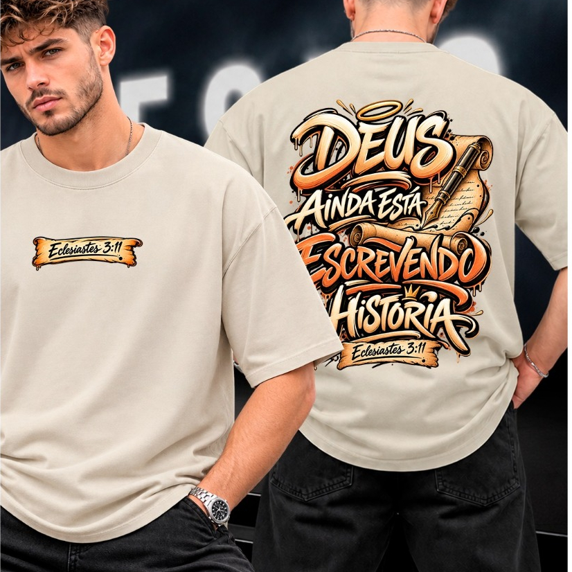 Camiseta Versículo Bíblico Moda Cristã Evangélica Estilosa Diversas Cores Feminina e Masculina 100% Algodão Premium