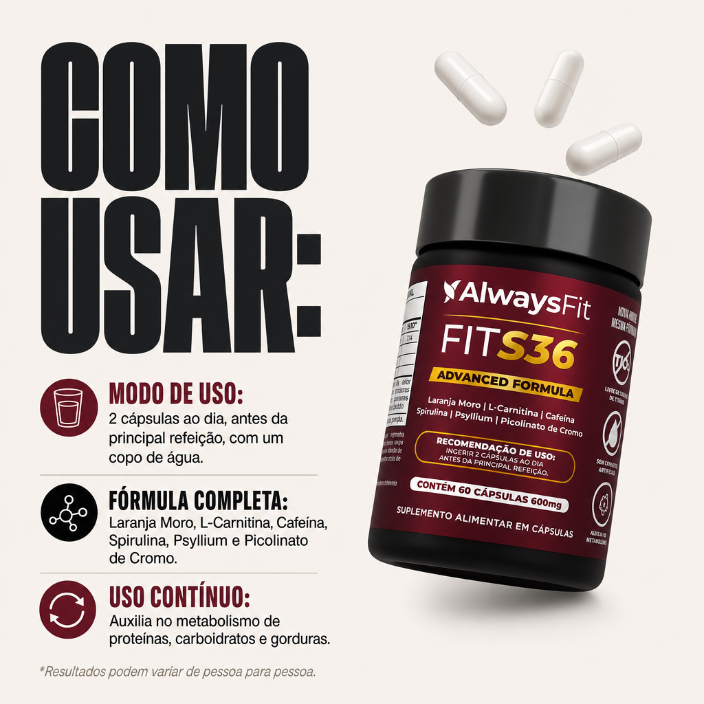 Kit FitS36 + Pro3Magnésio + NAC + FitHair + Complexo B AlwaysFit | 5 Suplementos | 240 Cápsulas · foto 2