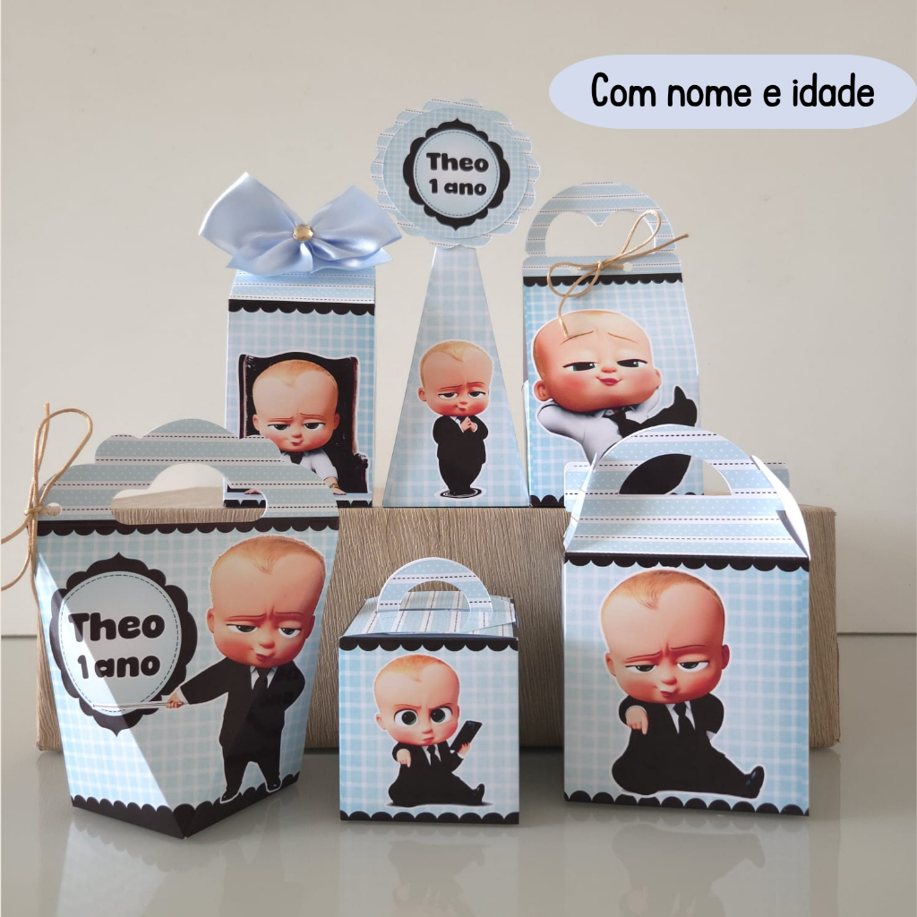 Kit Caixas Personalizadas O Poderoso Chefinho Lembrancinha de Aniversario Pegue e Monte