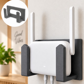 Suporte Roteador Parede Sem Furo Organizador para Modem Wi-Fi TV Box com Fita Dupla Face