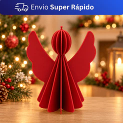 Anjinho de Natal Decorativo para Mesa Enfeite Natalino Vermelho Decoração Natalina Casa Sala Estante