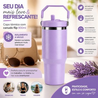Garrafa térmica portátil de 900 mililitros, de aço inoxidável, à prova de vazamentos, com…