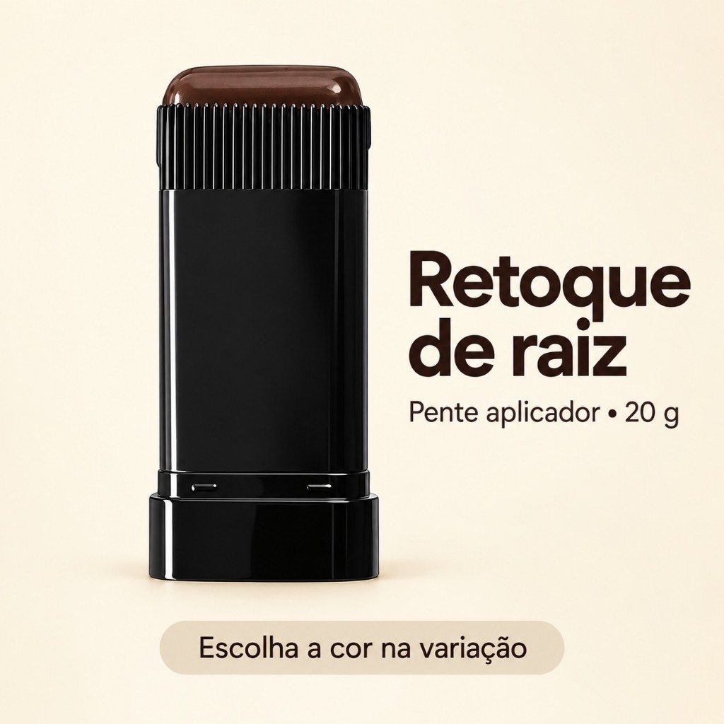 Retoque de Raiz para Cobrir Fios Brancos com Pente Aplicador 20 g - 3 Cores
