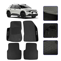 Jogo de Tapete Emborrachado para C4 Cactus 2017 a 2026 Kit Automotivo Impermeavel