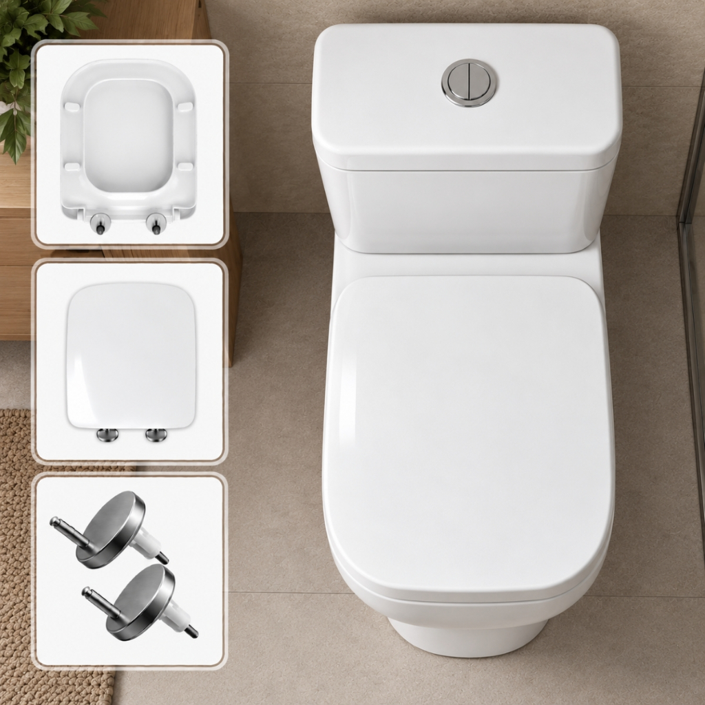 Assento Sanitário Tampa de Vaso Premium Compatível Fiori Lírio Quadra Deca Soft Close Fechamento Suave