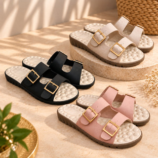 Kit com 3 Pares de Sandália Birken Ortopédica Confortável Sola Leve Palmilha Macia Ideal para Esporão Dores nos Pés