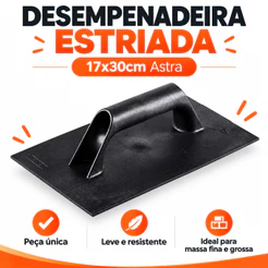 Desempenadeira De Plástico Estriada 17x30Cm Astra