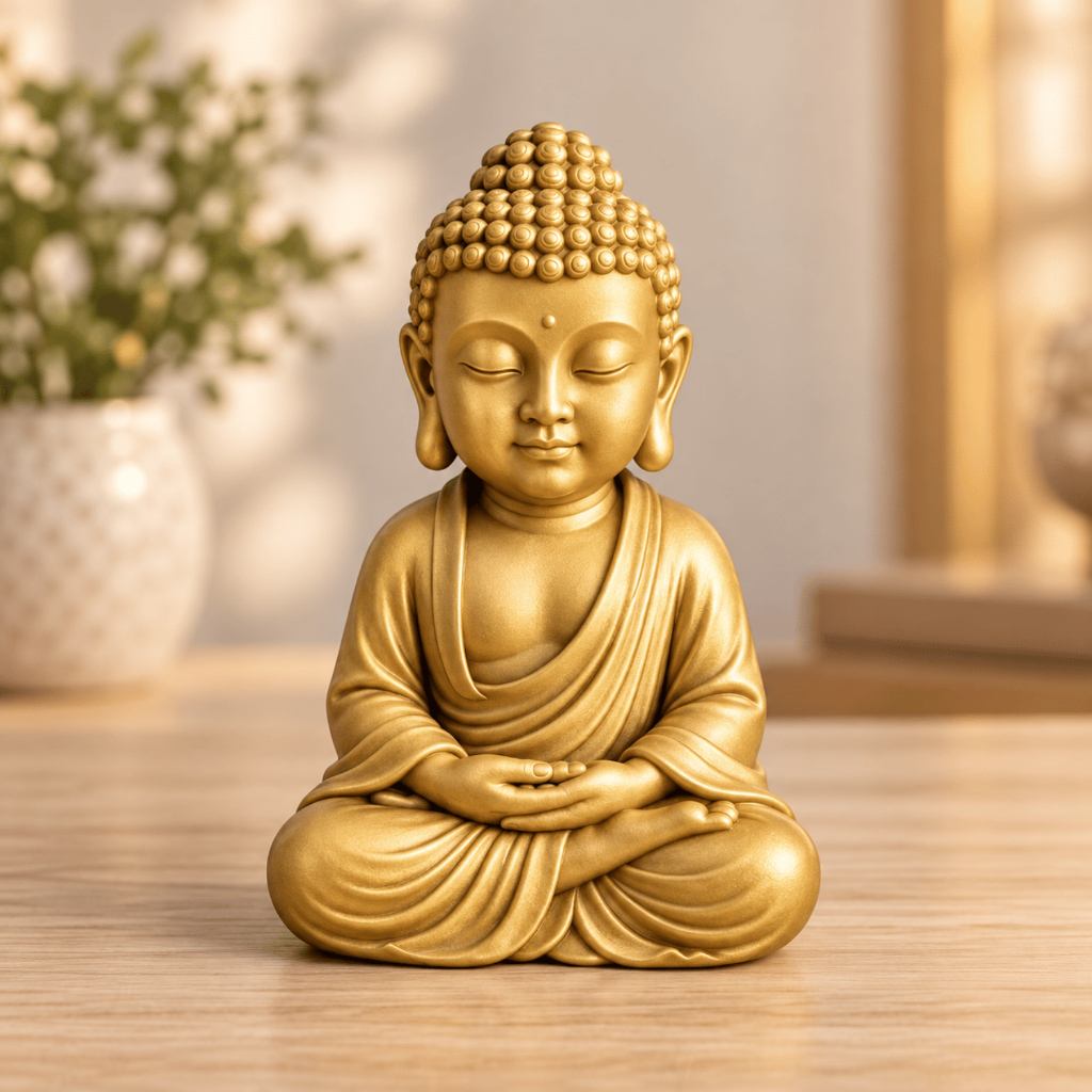 Imagem Estátua Decorativa Buda 10 cm Zen Minimalista para Sala Quarto