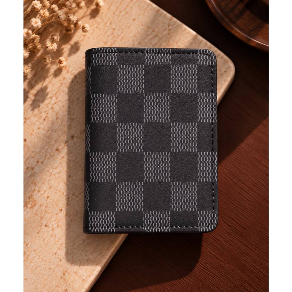Porta Cartão Versátil Carteira Masculina Minimalista em Couro Ecológico Slim Multifuncional Estilo