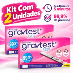 Kit 2 Unidades - Testes de Gravidez | Gravtest Easy Cimed C/ 99% de Precisão