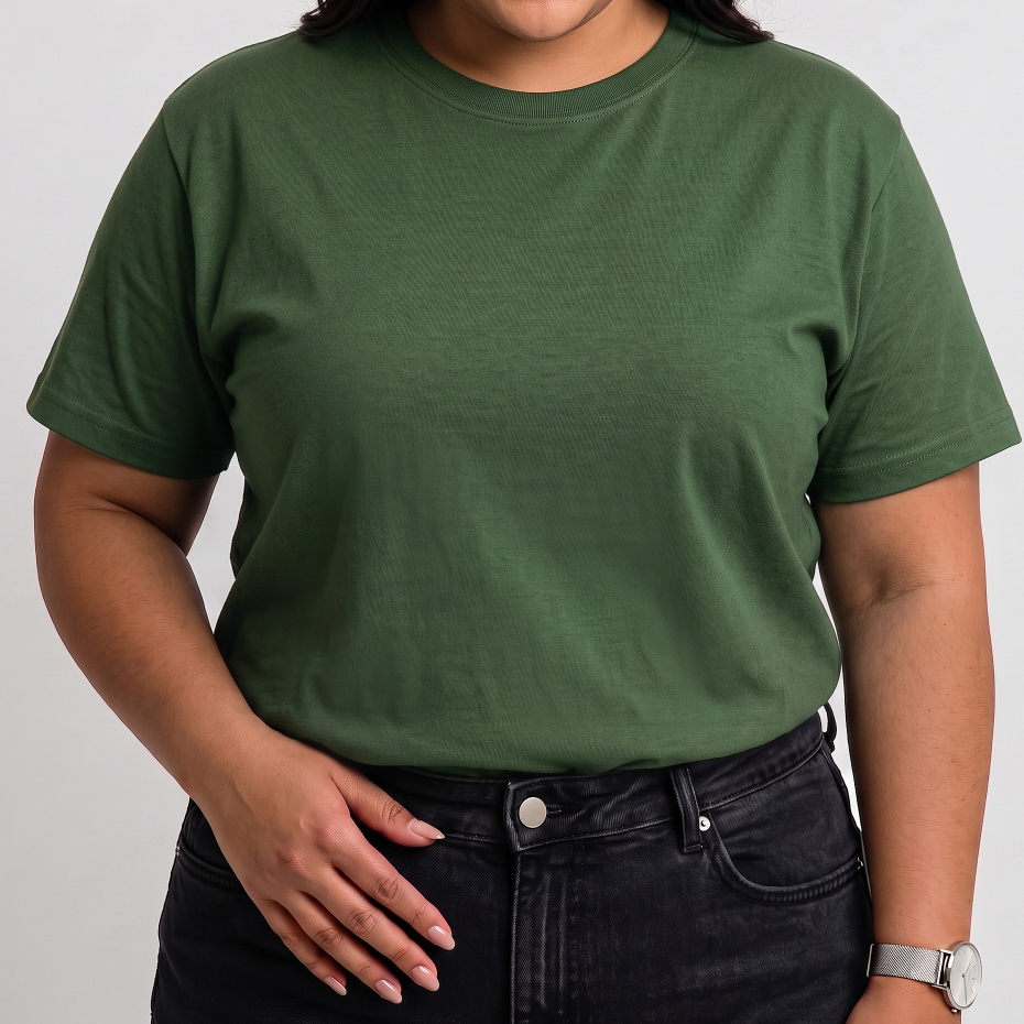 Blusa Feminina Plus Size Manga Curta Malha Algodão Versátil Confortável Básica Elegante Moda Estilosa