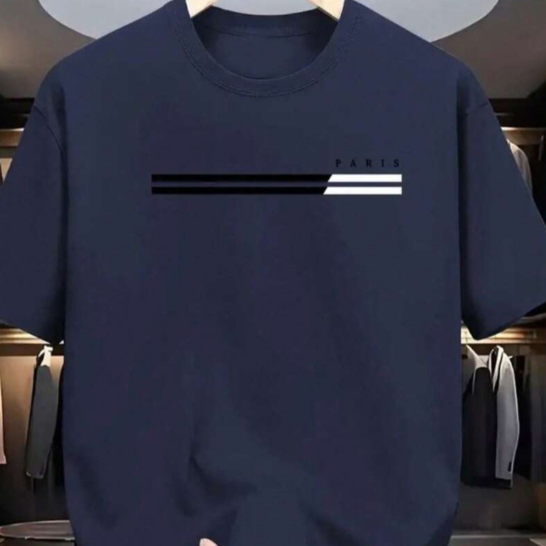 Camiseta  Masculina Casual & Esportiva Blusa 100% Algodão Camiseta Importada Malha Premium Paris Lançamento
