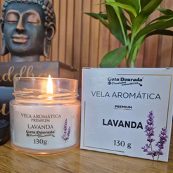 Vela Aromática Premium 130g - Momento relaxante - Lavanda