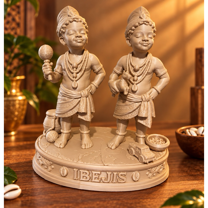 Estátua Ibejis em Impressão 3D – Escultura Decorativa Afro-Brasileira