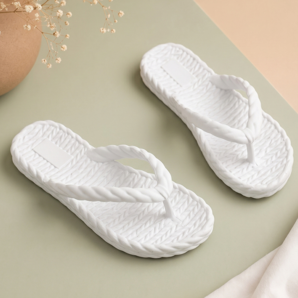 Chinelo Nuvem Feminino De Dedo Trançado Plataforma Macio Leve Confortável Antiderrapante
