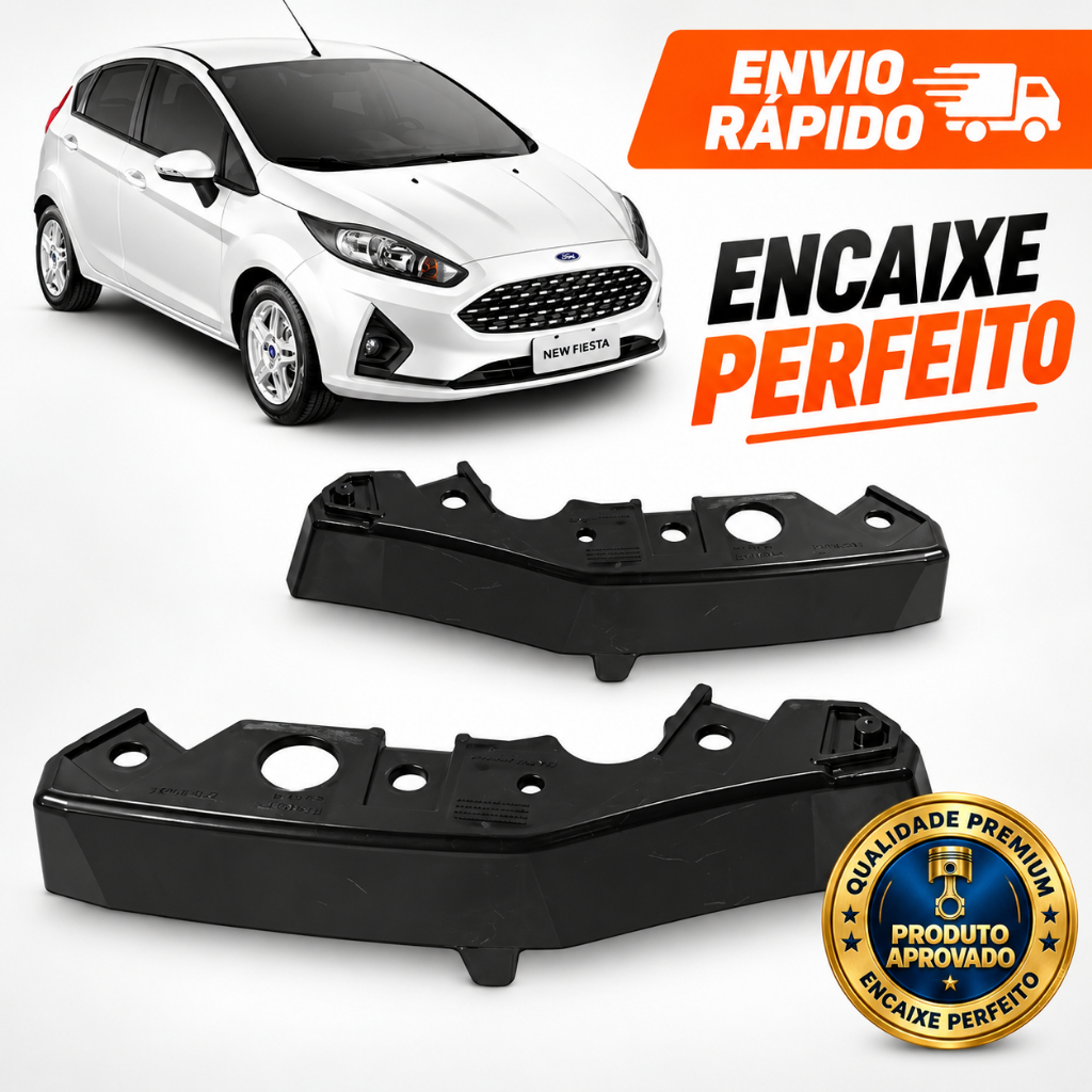 Suporte Guia Parachoque New Fiesta 2013 2014 2015 2016 2017 Dianteiro