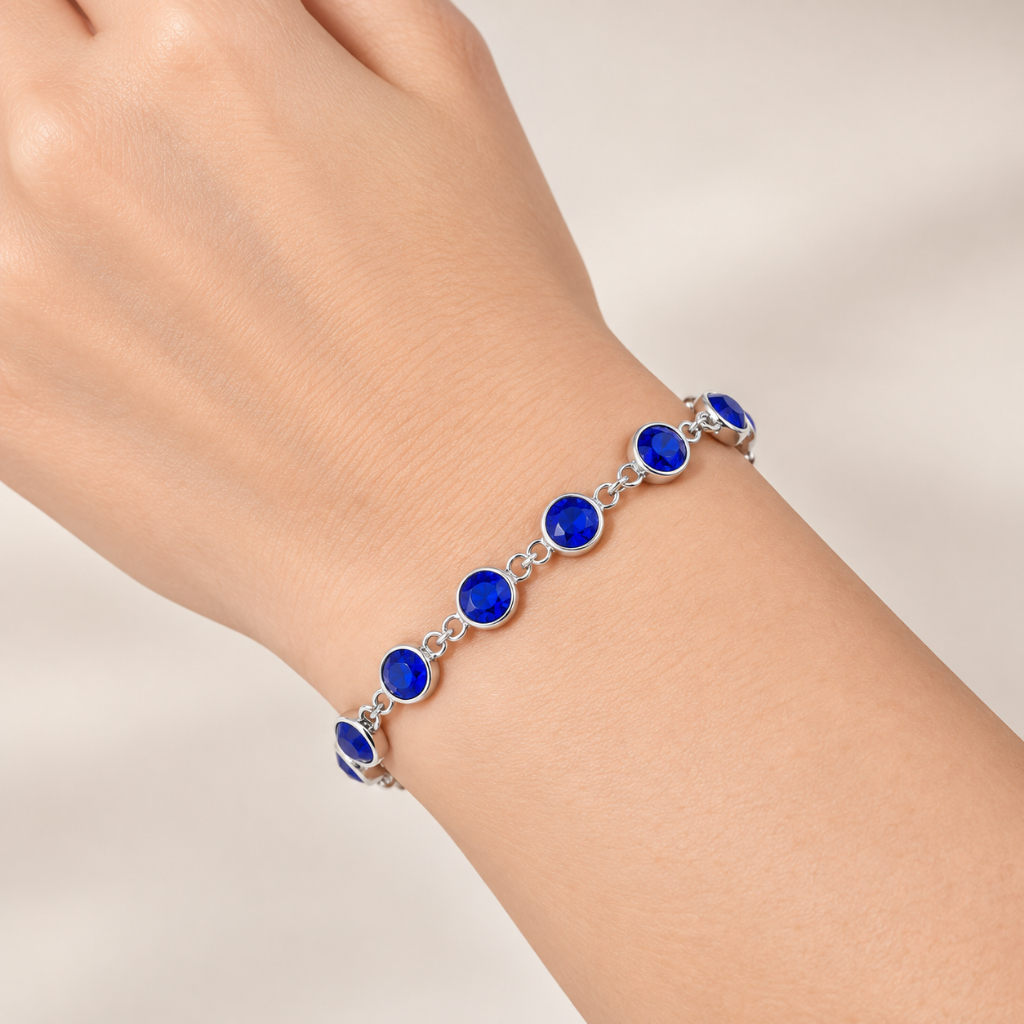Pulseira Feminina Pedras Coloridas Folheada a Prata 925 Ajustável Delicada Luxo Várias Cores
