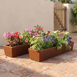 Kit 2 Jardineiras de Planta Marrom 80x15 Floreira Polietileno