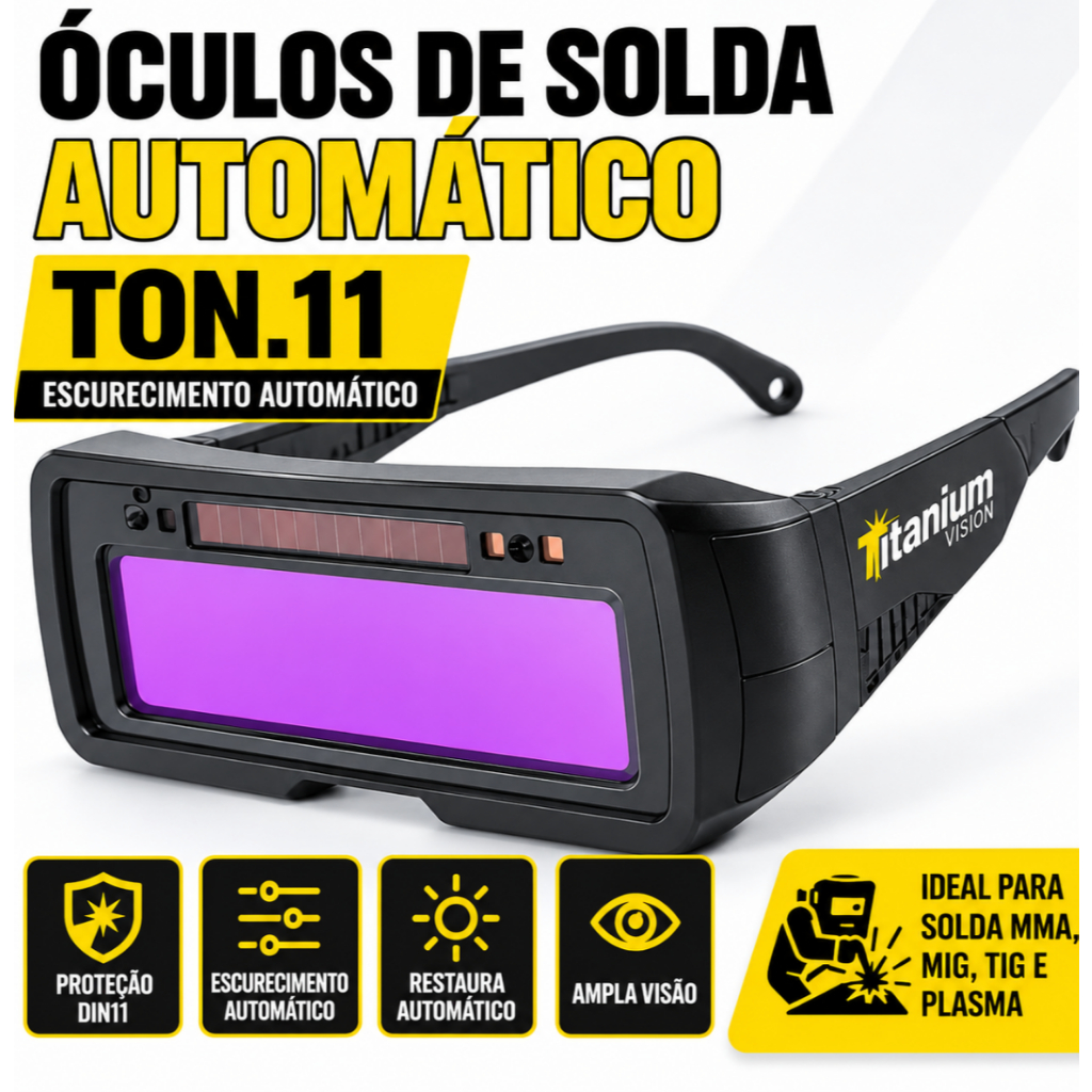 Óculos De Solda Para Soldador Com Escurecimento Automático TON.11 Proteção DIN11