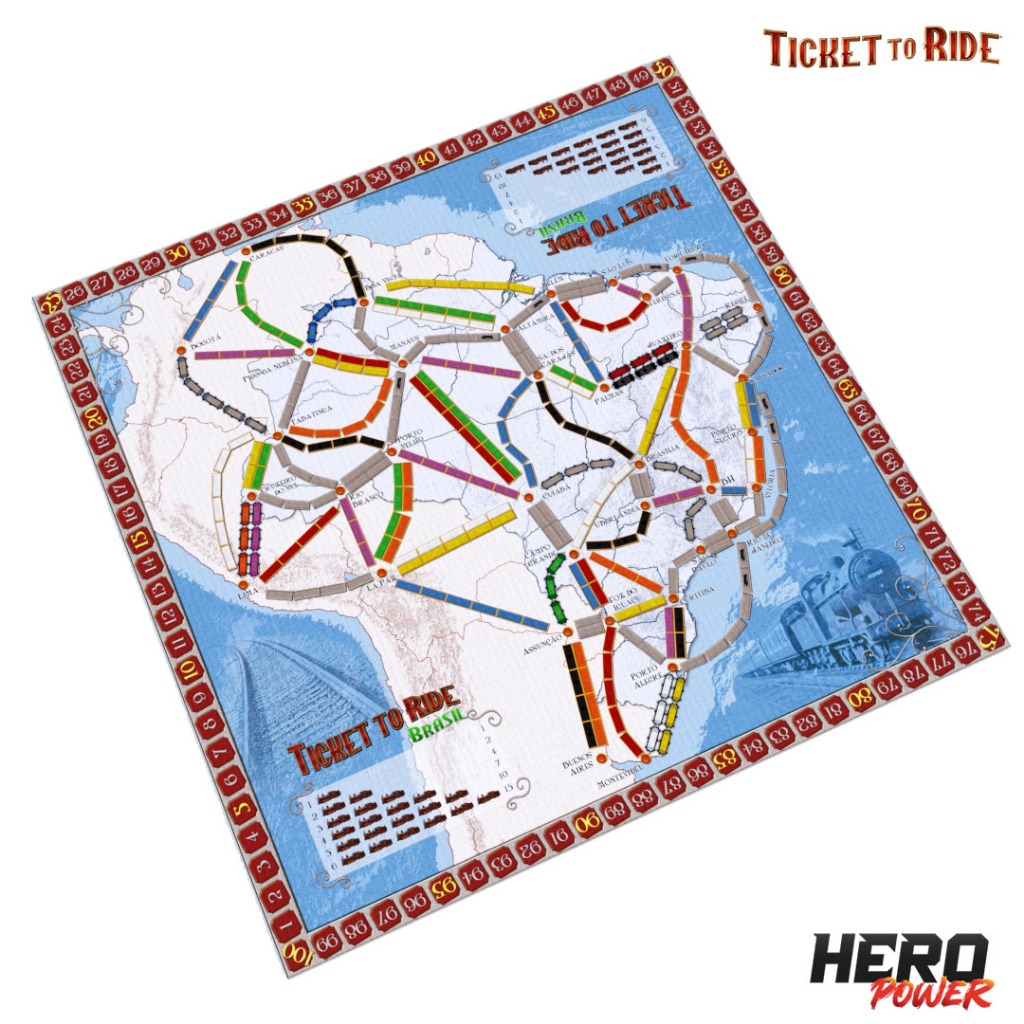 Playmat Ticket to Rider Brasil 2026 | Lona Vinil 80x80cm | Boardgame
