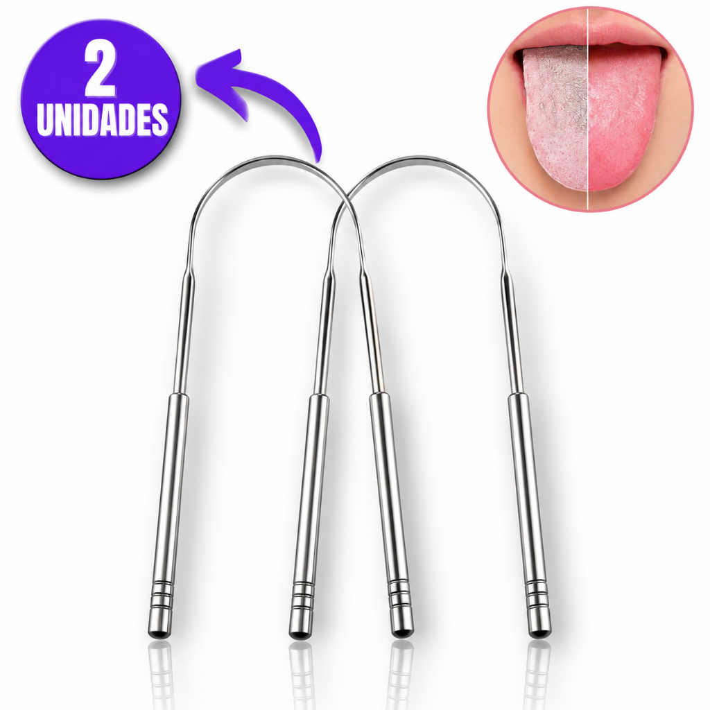 2 Peças Limpador De Língua Raspador De Língua Em Aço Inox Limpador De Lingua