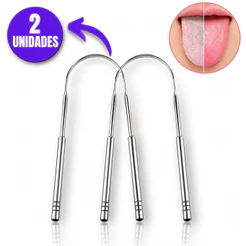 2 Peças Limpador De Língua Raspador De Língua Em Aço Inox Limpador De Lingua
