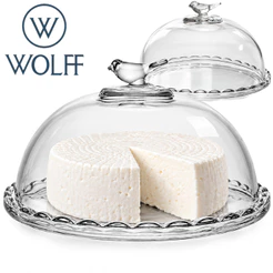 Queijeira Vidro Wolff Bird Passarinho 20cm com Tampa Queijo - Elegância Luxuoso Cozinha