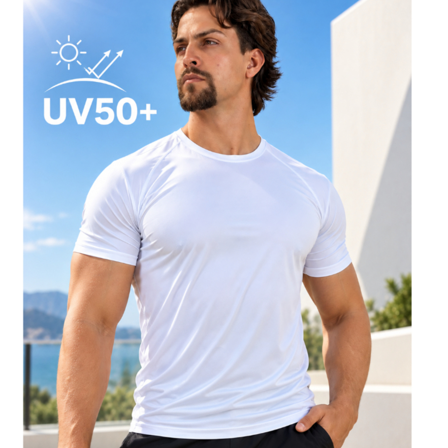 Camisa Masculina Academia Proteção Solar Uv 50 Dry Fit Poliamida Corrida Fitness Premium Tecnológica