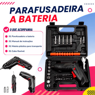 kit Parafusadeira 48 Pçs À Bateria Carregador Usb (Dupla posição)