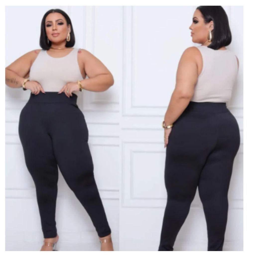 Calça Legging Plus Size Cós Alto Tecido Grosso Linha Premium Legging Feminina Suplex Grossa Academia Fitness Funcional