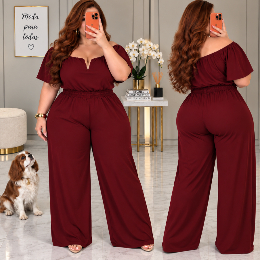 Macacão Plus Size Feminino Longo Macacão Social Feminino Pantalona Flare Macacão de Trabalho Feminino
