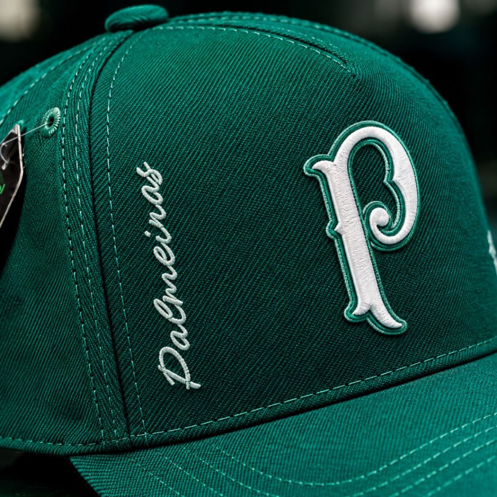 Boné Verde Palmeiras Bordado Premium Unissex Aba Strapback Ajustável