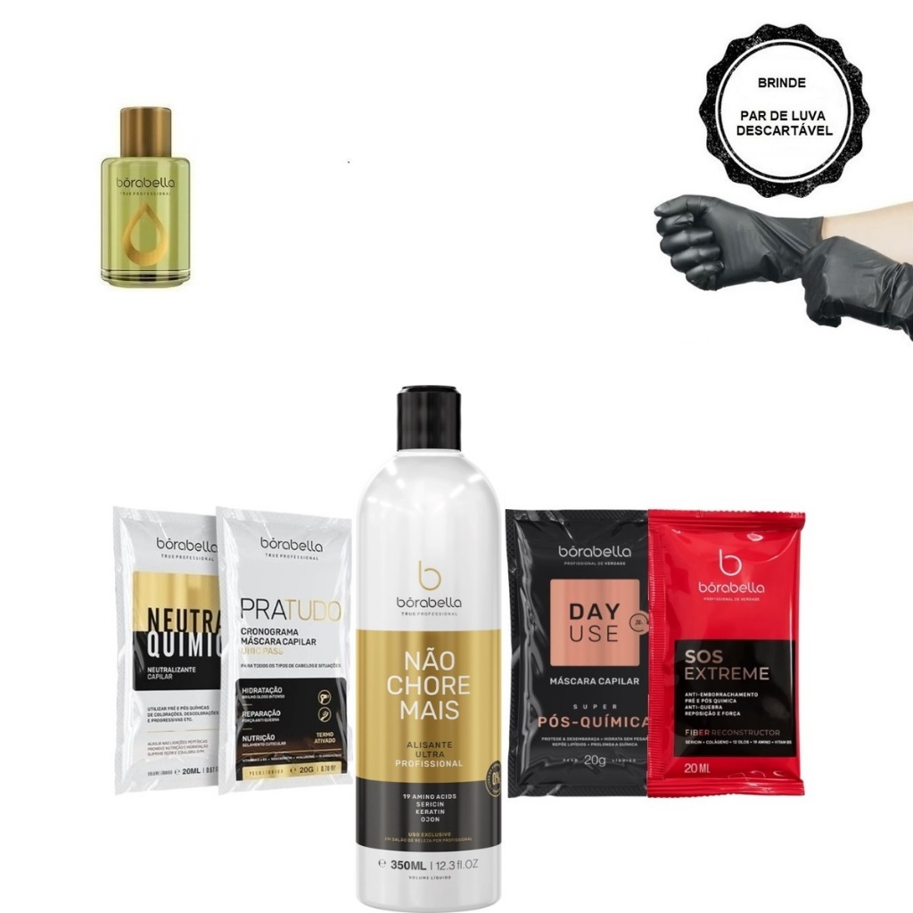 Borabella Não Chore Mais Tratamento 350ml + Argan 7ml + Sachês
