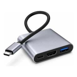 Adaptador Conversor Usb 3.0 Tipo C Para Hdmi 4k 3 Em 1 Ezsias Armarinhos