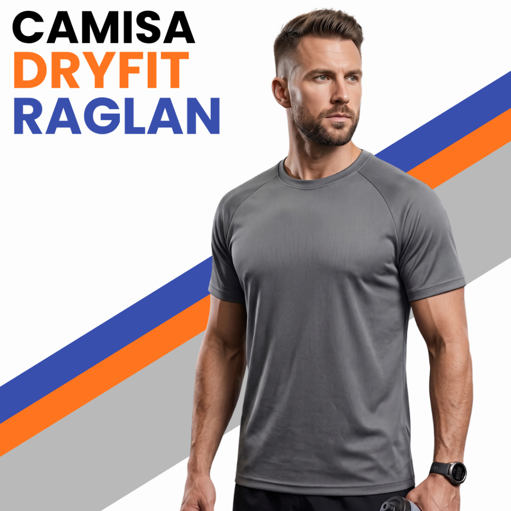 Camiseta Masculinas Dryfit Raglan Para Academia Treino Corrida Musculação Crossfit Slimfit
