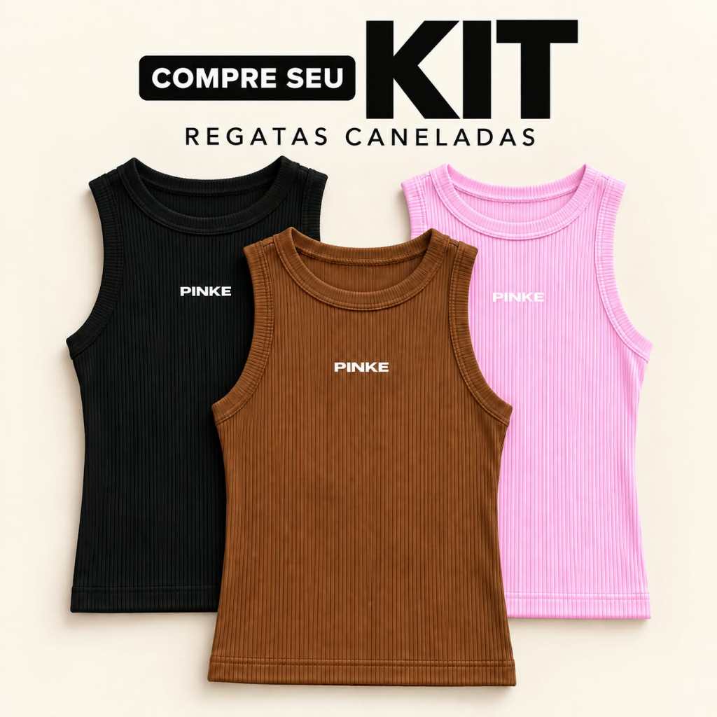 Kit 2 Blusa Regata Canelado Feminina Estilosa Ribana Casual Tendência Verão