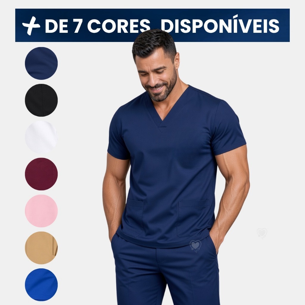Pijama Cirúrgico Masculino Cuidador Idosos Gabardine -Ph