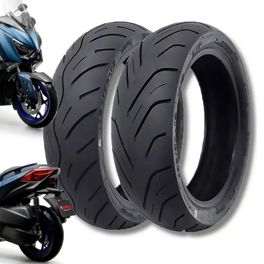 Par Pneu Scooter Yamaha 110/70-13 + 140/60-13 K6007 K711 Kenda Dianteiro e Traseiro Moto